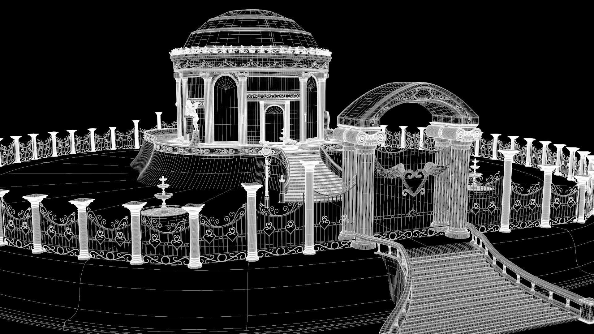 Cupid Love theme castle and temple- building Kitbash 3D model https://p.turbosquid.com/ts-thumb/tP/boDmKF/HR/wireframe_3/jpg/1743367293/1920x1080/fit_q87/a7039a907f29e512b041c79b665ceef801dcbe3e/wireframe_3.jpg