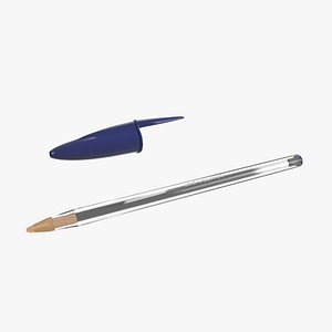 3D transparent plastic pen model