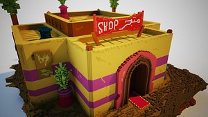 3D 3D Voxel Arabian PotShop model