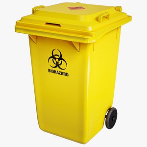 Biohazardous Waste Wheeled Trash Can Rigged PBR