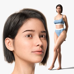 Realistic Rigged Female Character - Natalia V2 model