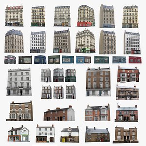 Realistic Old Buildings Collection 3D model