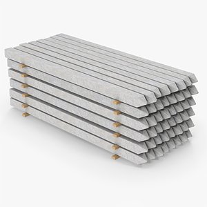 3D Concrete Slabs On Wood Planks