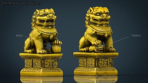 fu lions dogs 3D model