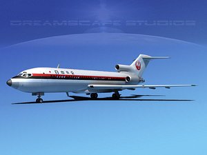 airline boeing 727 727-100 3ds