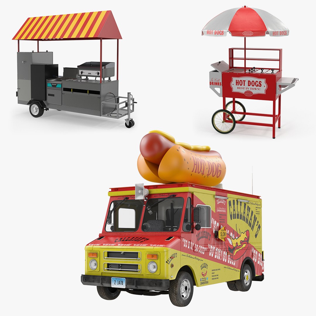 Hot Dog Vending Machines and Supplies 3D Models Collection 2 3D model preview