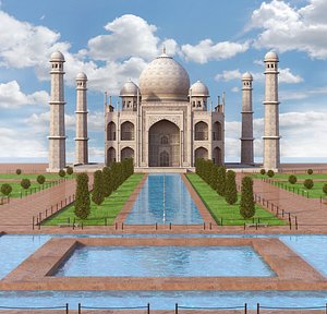 taj mahal palace architecture 3D model