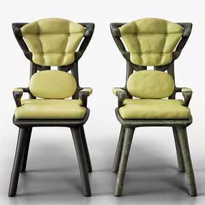 Chair 04 - Stylized Ergonomic Wood Chair 3D