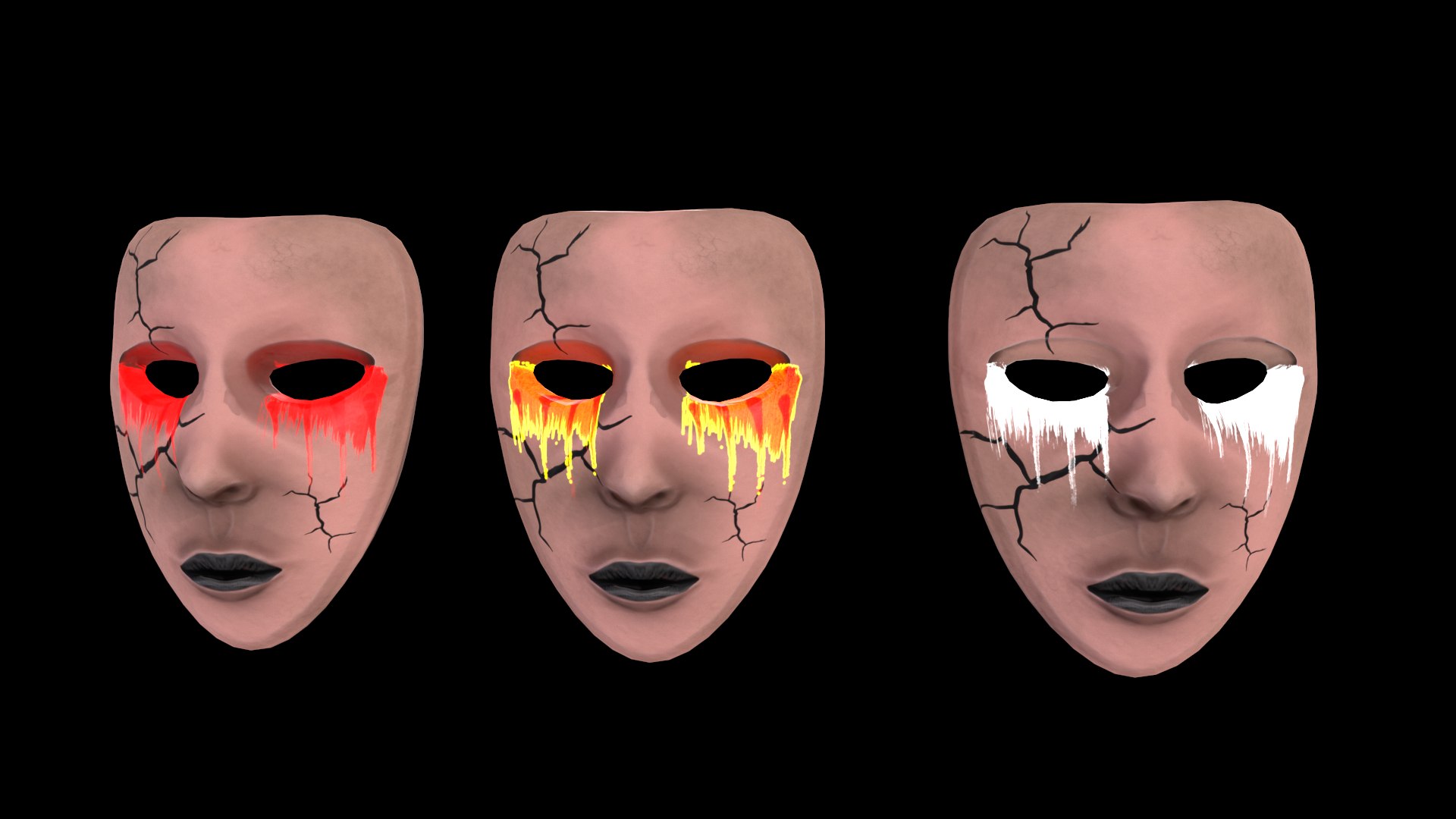 3D Theater Masks Pack Model - TurboSquid 2399687