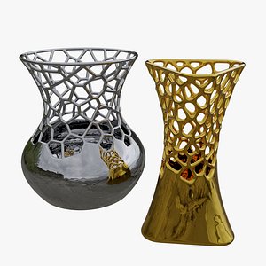 Metallic Voronoi Vases 3D model