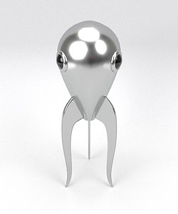 3D model retro rocket