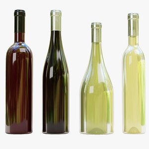3D Wine Bottles Blank