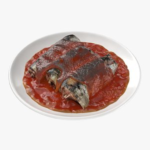 3D Sardines in Tomato Sauce model