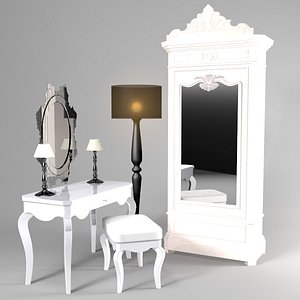 feminine dresser set 3d model