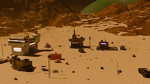 3D Westernpunk Desert Village