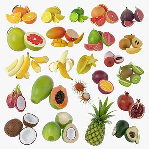 Cartoon Tropical Fruits Collection
