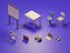 Low Poly 3D Stylized Character Business People Isometric Set