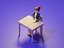 Low Poly 3D Stylized Character Business People Isometric Set