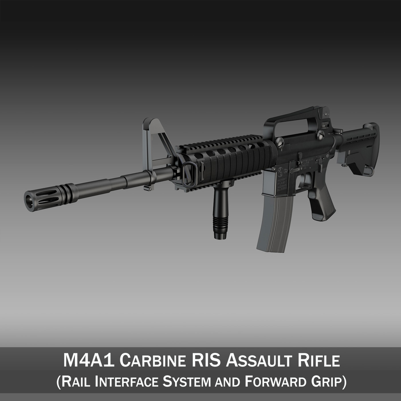 3d m4a1 ris m4 carbine model