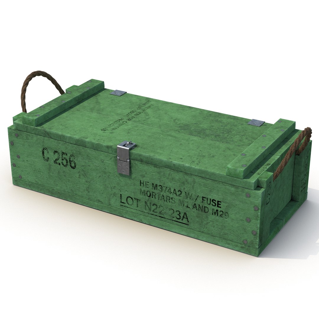 Ammo Crate 2 Green 3D model preview