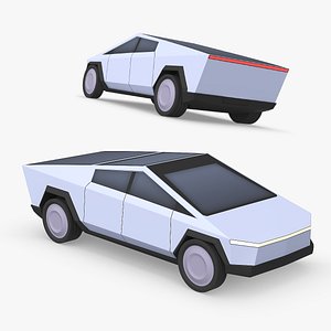 3D model Cartoon Tesla Cybertruck Rigged