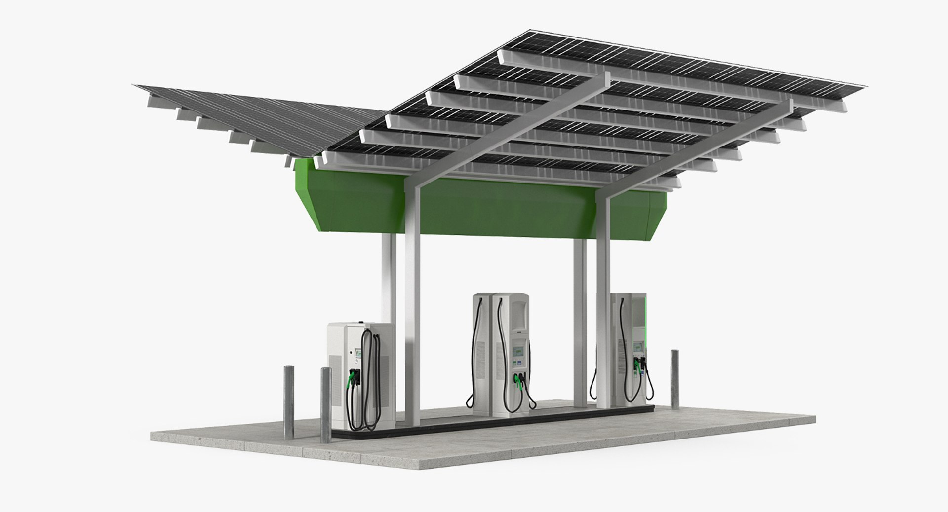 Solar Battery Charging Station 3D model preview