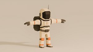 RIGGED LOW-POLY ASTRONAUT 3D model