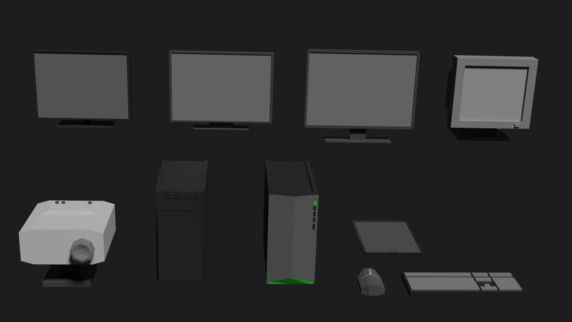 3D Set Computers Monitors - TurboSquid 1697204