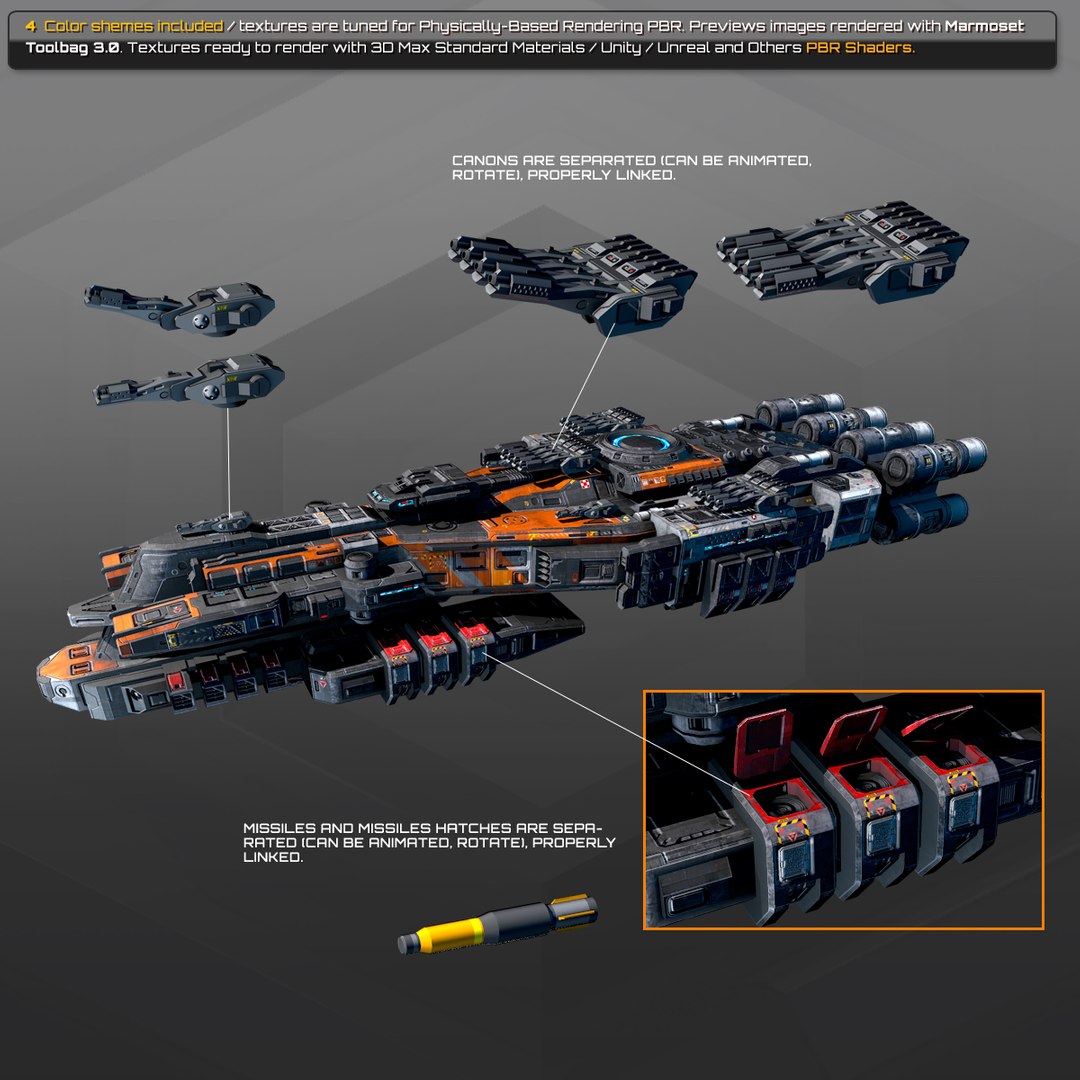 3D model starship spacecraft - TurboSquid 1288599