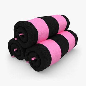 towel roll black pink 3ds