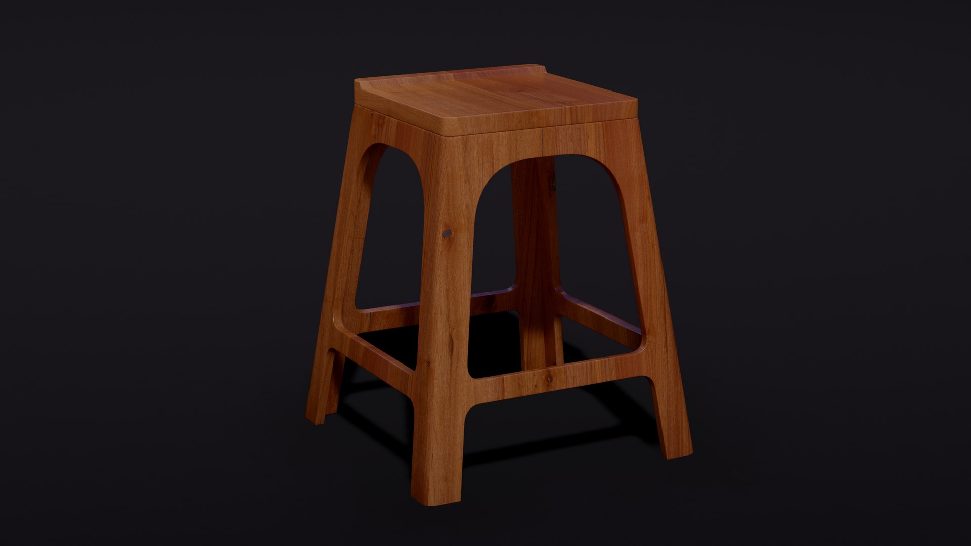 Wooden Stool Chair model - TurboSquid 1906440