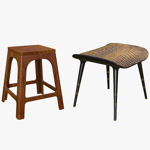 Wooden Stool Chair model