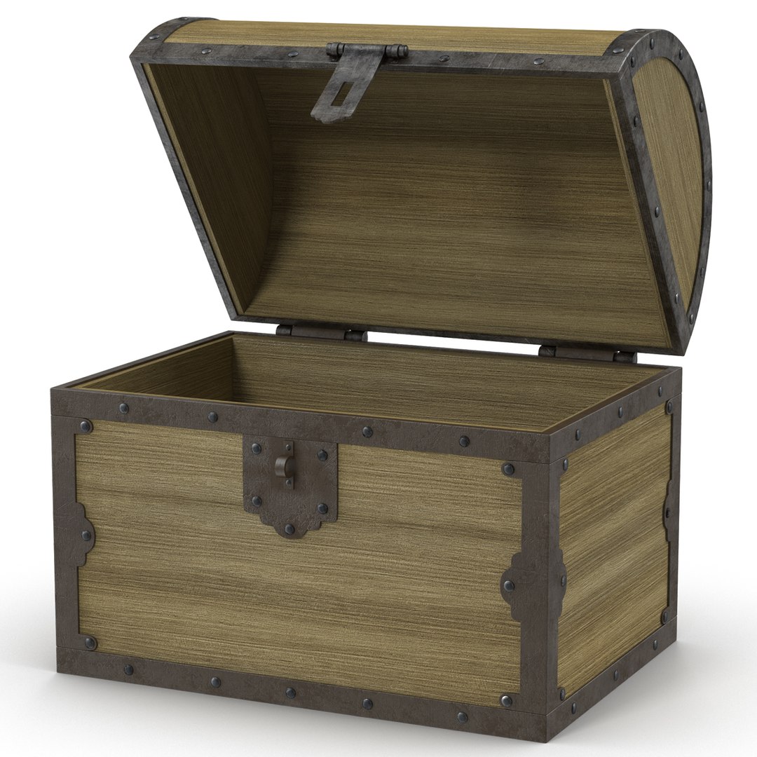 Old Wooden Chest 2 3D model preview