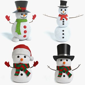 3D set snowman model