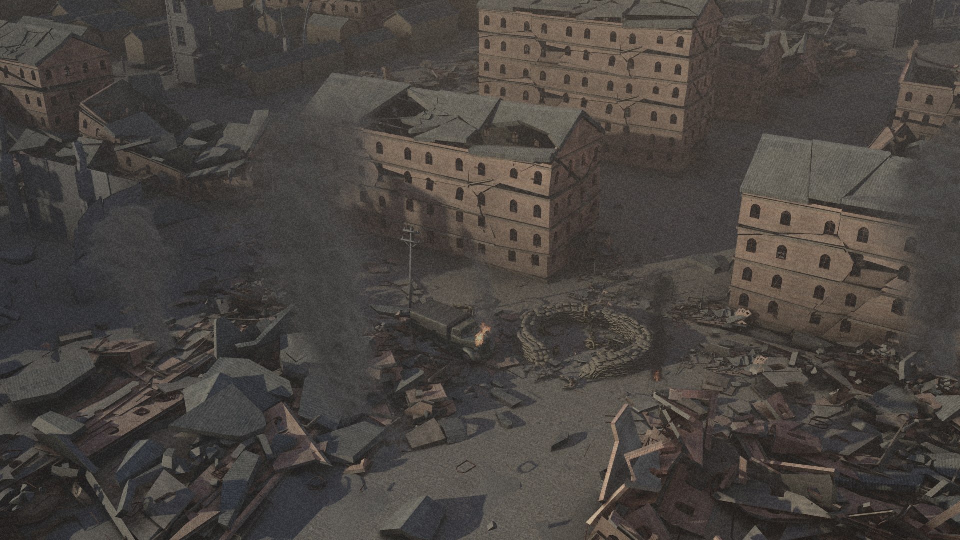 Battlefield Abandoned City Ruins Of World War Ii Battle 3D Model ...