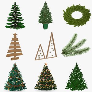 3D christmas holiday tree model