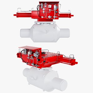 3D Industrial Mechanical Valve Pneumatic Actuator model