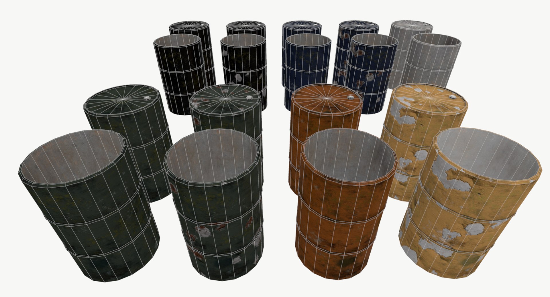 3D barrels pack model https://p.turbosquid.com/ts-thumb/tR/TyRoOz/0F7wG1V5/screenshot011/png/1512328073/1920x1080/fit_q87/1ce0c3e62aa874eb1c4c936ce84dd17313d9899a/screenshot011.jpg