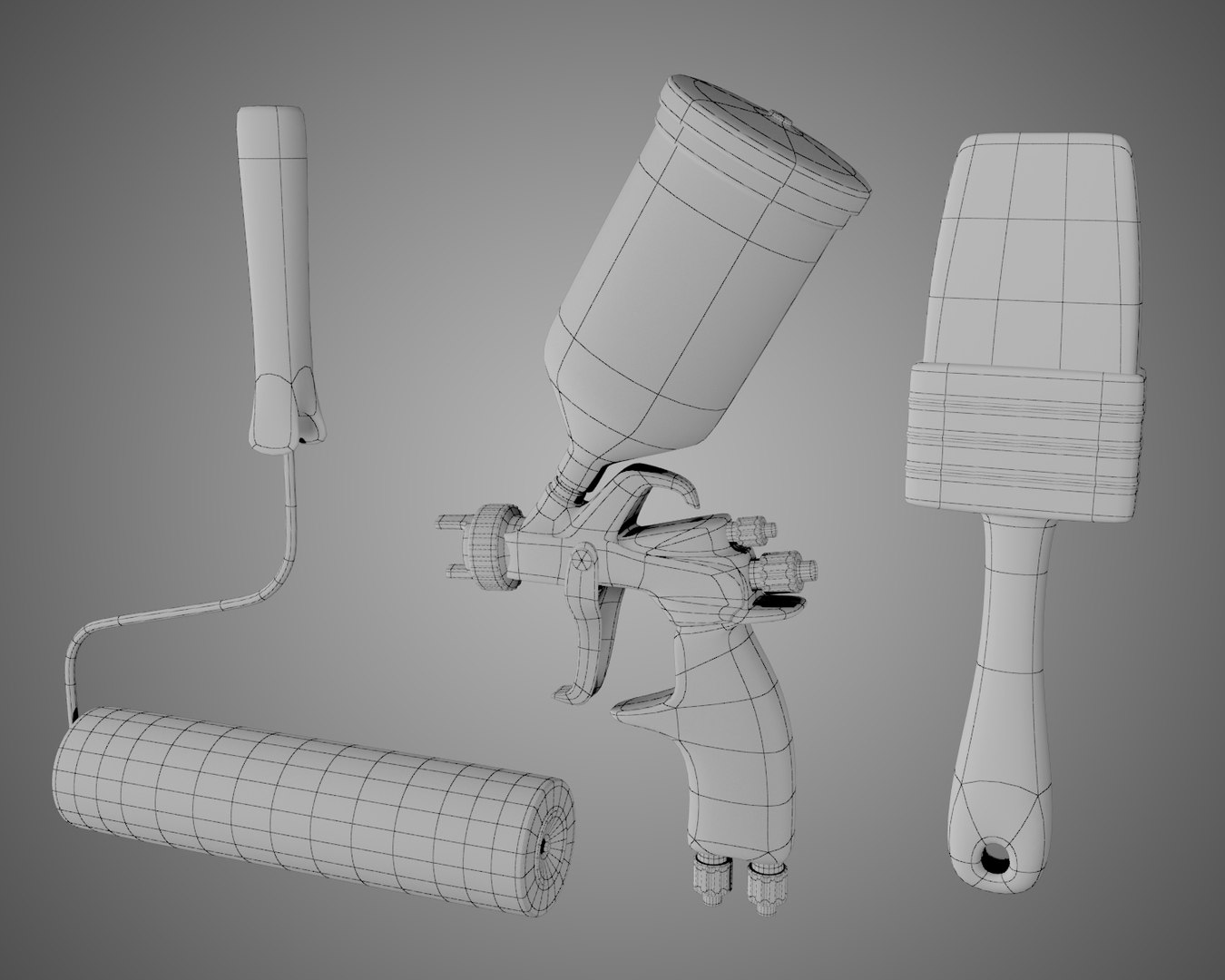 3d Model Paint Tools Brush Pulvelizatora