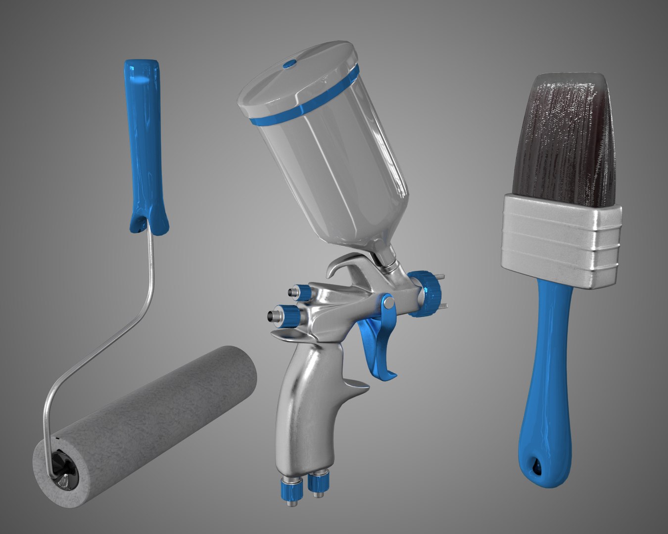 3d Model Paint Tools Brush Pulvelizatora