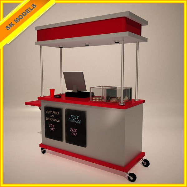 3d model of food cart