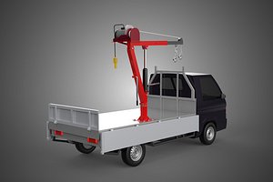 3D model DROPSIDE JIB CRANE LIFT HOIST WINCH MOTOR BED GATE PICKUP TRUCK