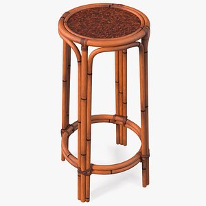 Rattan Backless Counter Stool