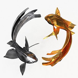 Yin Yang Fish Gold Silver