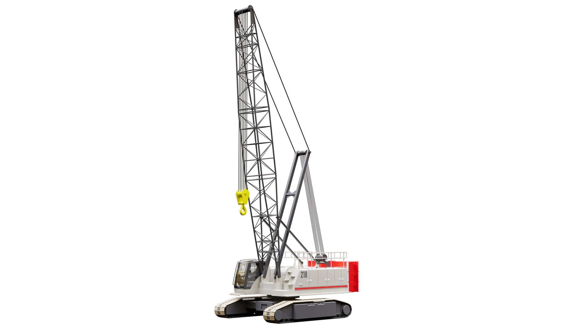 3D Link-Belt 218 HSL 110-Ton Lattice Boom Crawler Crane Model ...