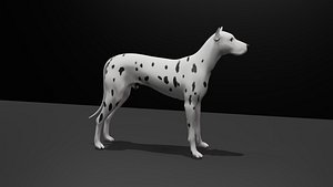 Dalmatian Dog Rigged Low-poly 3D model