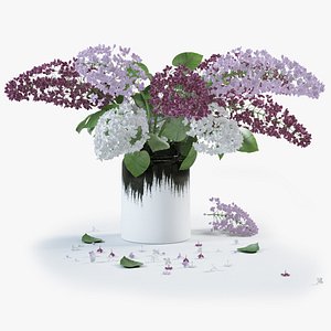 3d lilac flower vase