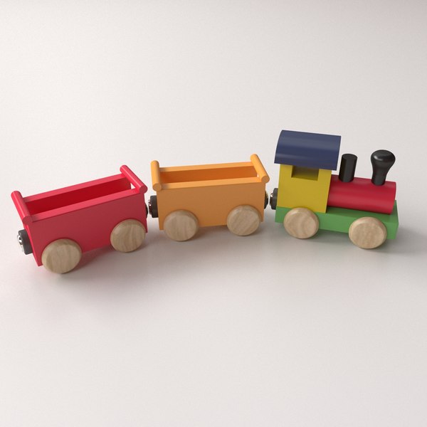 3d model wooden toy train