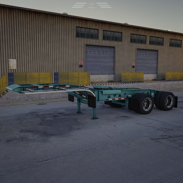 bws oilfield jeep trailer 3D model