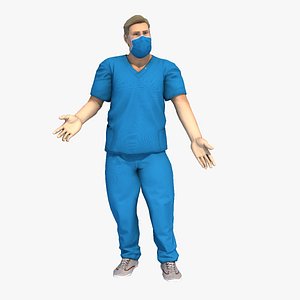 3D 3D Character Medical Assistant - Rigged